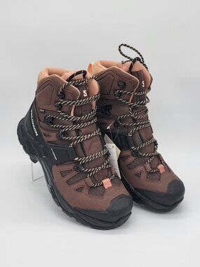 SALOMON Quest 4 GTX Women’s 8.5 Hiking Backpacking Boots Brown Black Gore-Tex